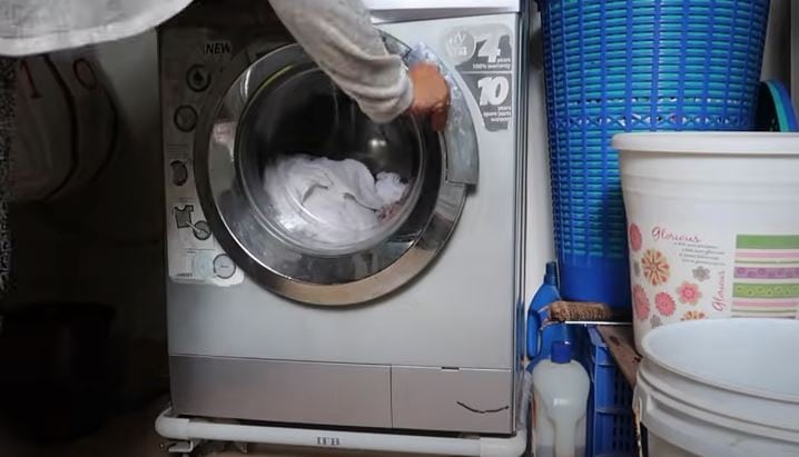 Washing Clothes in Washing Machine