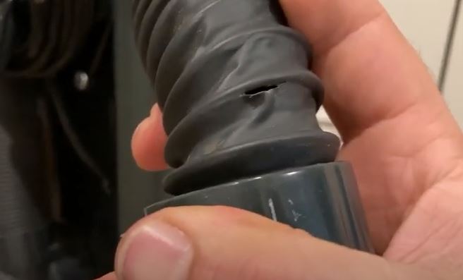 damaged vacuum hose