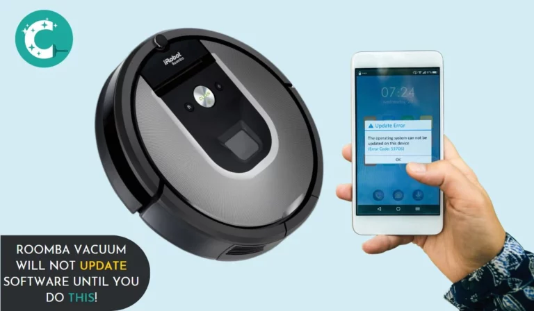 A Roomba Indicating Update Error in a Handset