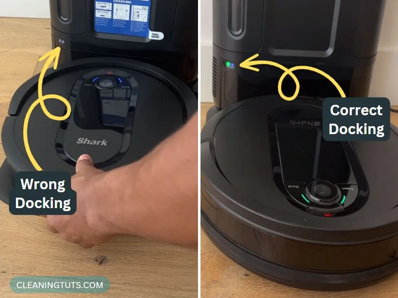 Showing the Correct and Wrong Docking IQ Robot Vacuum