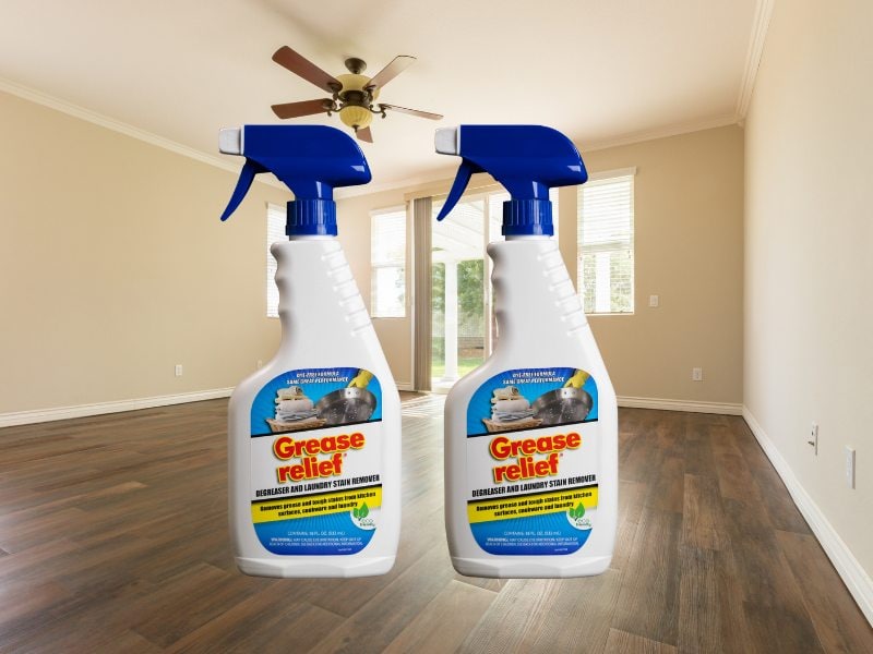 Using Commercial Cleaning Products to Clean off Grease from Linoleum Floor