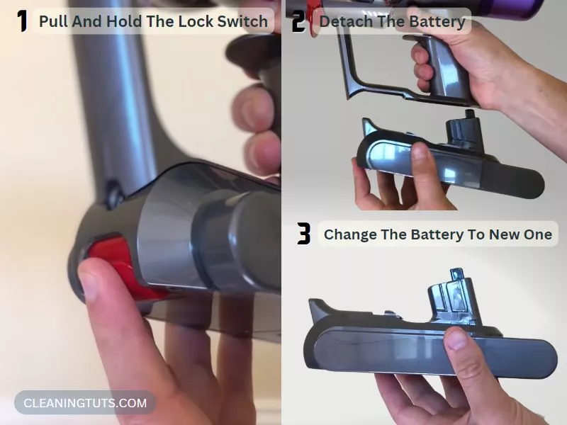 Instructions to change the Dyson V11 and V15 Battery