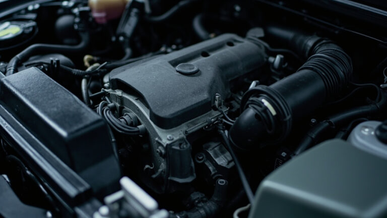 "Clean car engine bay showing organized engine components free of grime and debris"