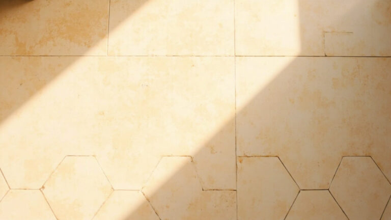 Clean ceramic tile floor with visible grout lines after proper mopping technique