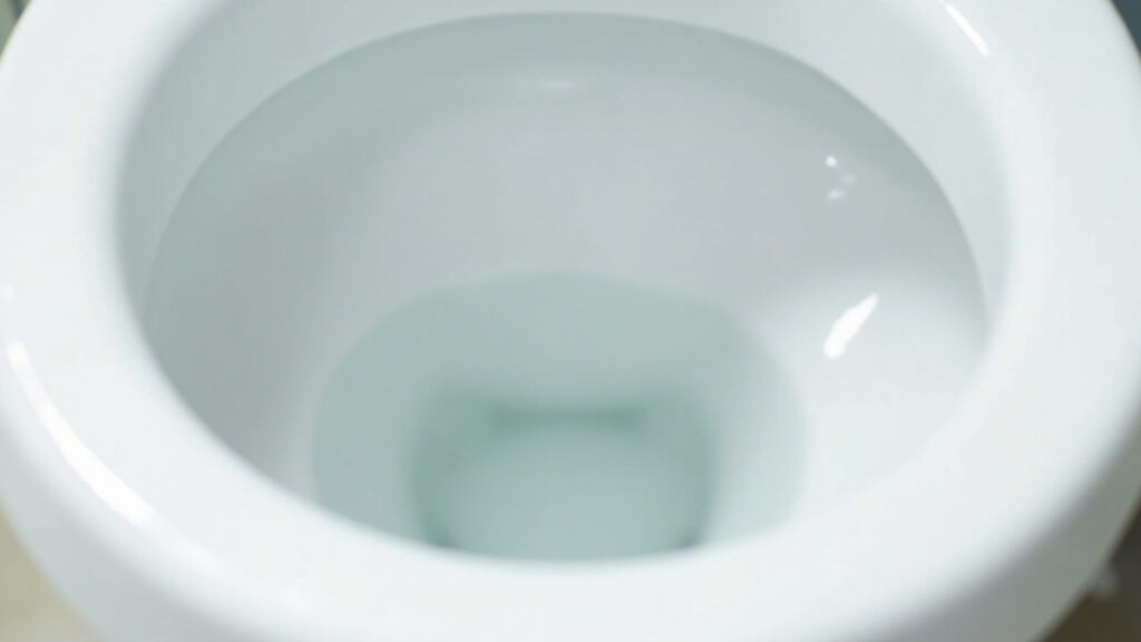 Clean white toilet bowl interior showing pristine porcelain surface with no stains or mineral deposits