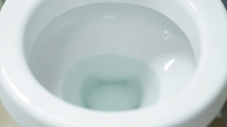 Clean white toilet bowl interior showing pristine porcelain surface with no stains or mineral deposits