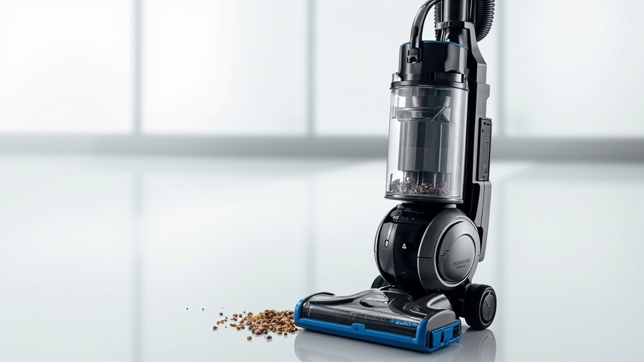 Shark Rotator vacuum cleaner with open brush roll compartment showing internal components for troubleshooting