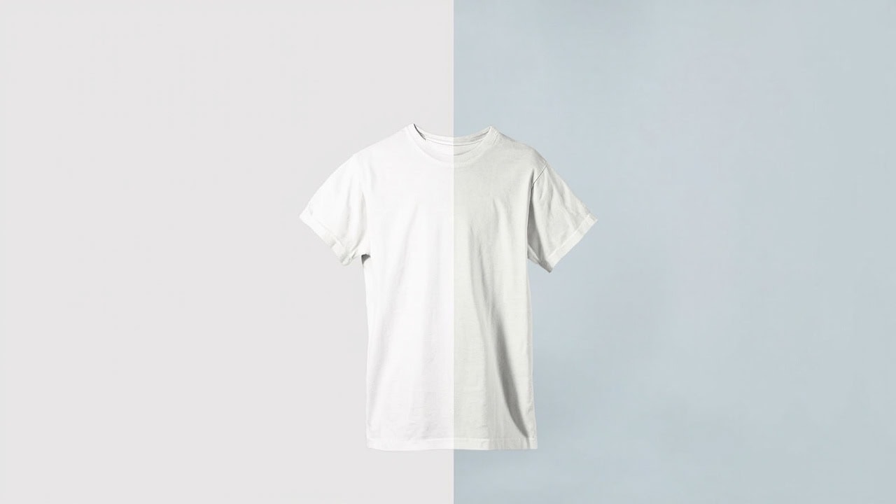 "Bright white laundry versus gray-turned white clothes showing fabric discoloration comparison"